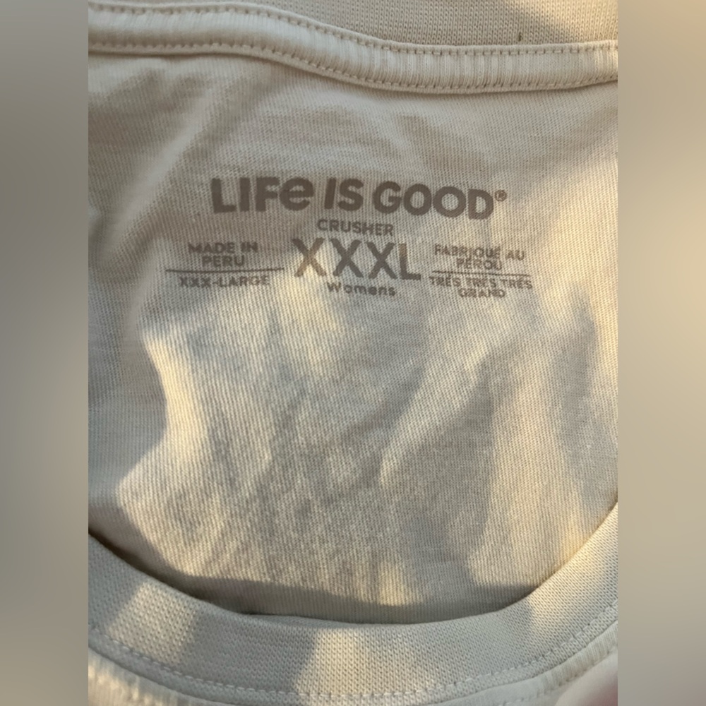 Life Is Good Sled Dog Snow Day Ivory Long Sleeve Crusher Tee 3X - Picture 5 of 6
